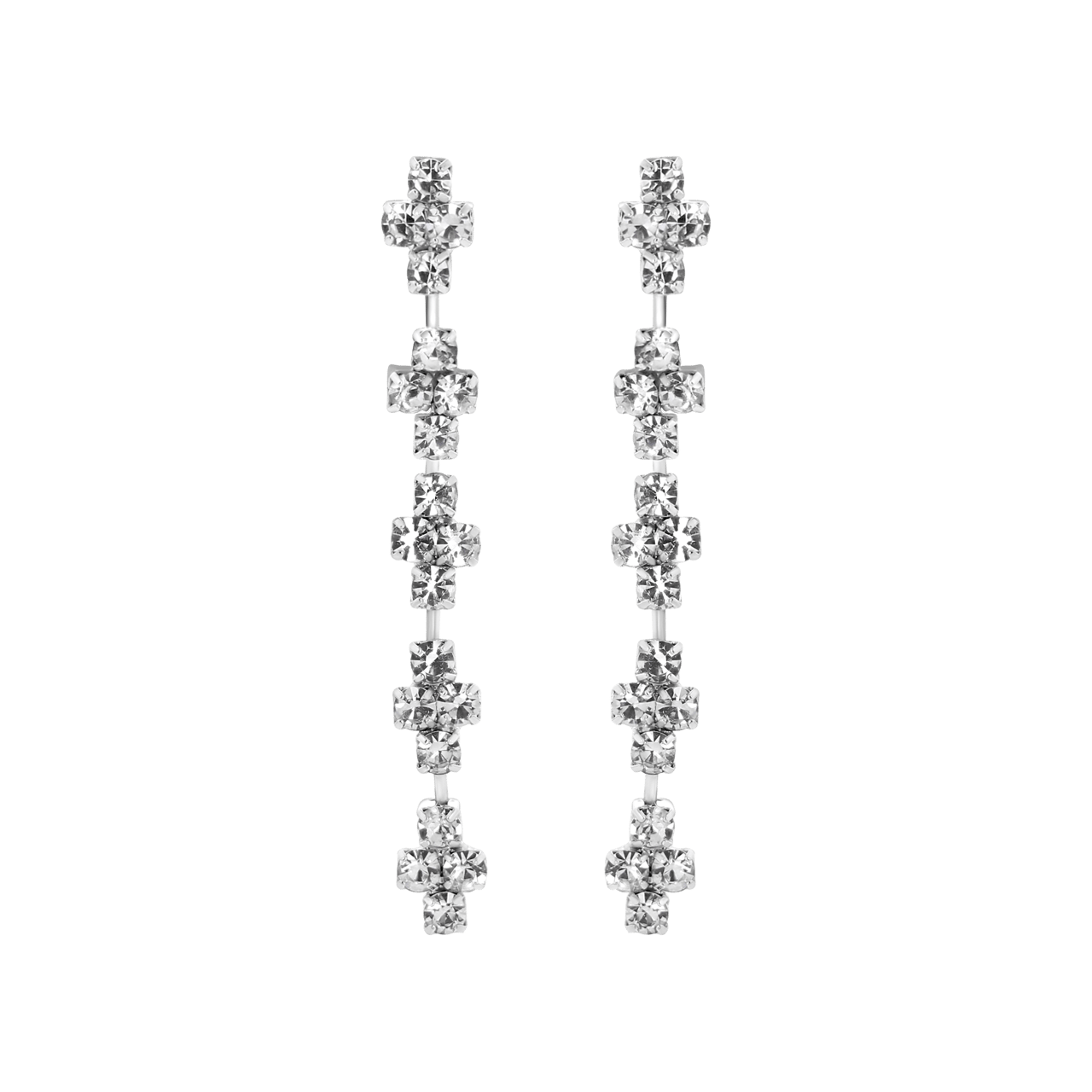 Silberfarbenes Bijoux-Schmuckset mit Steinchen
