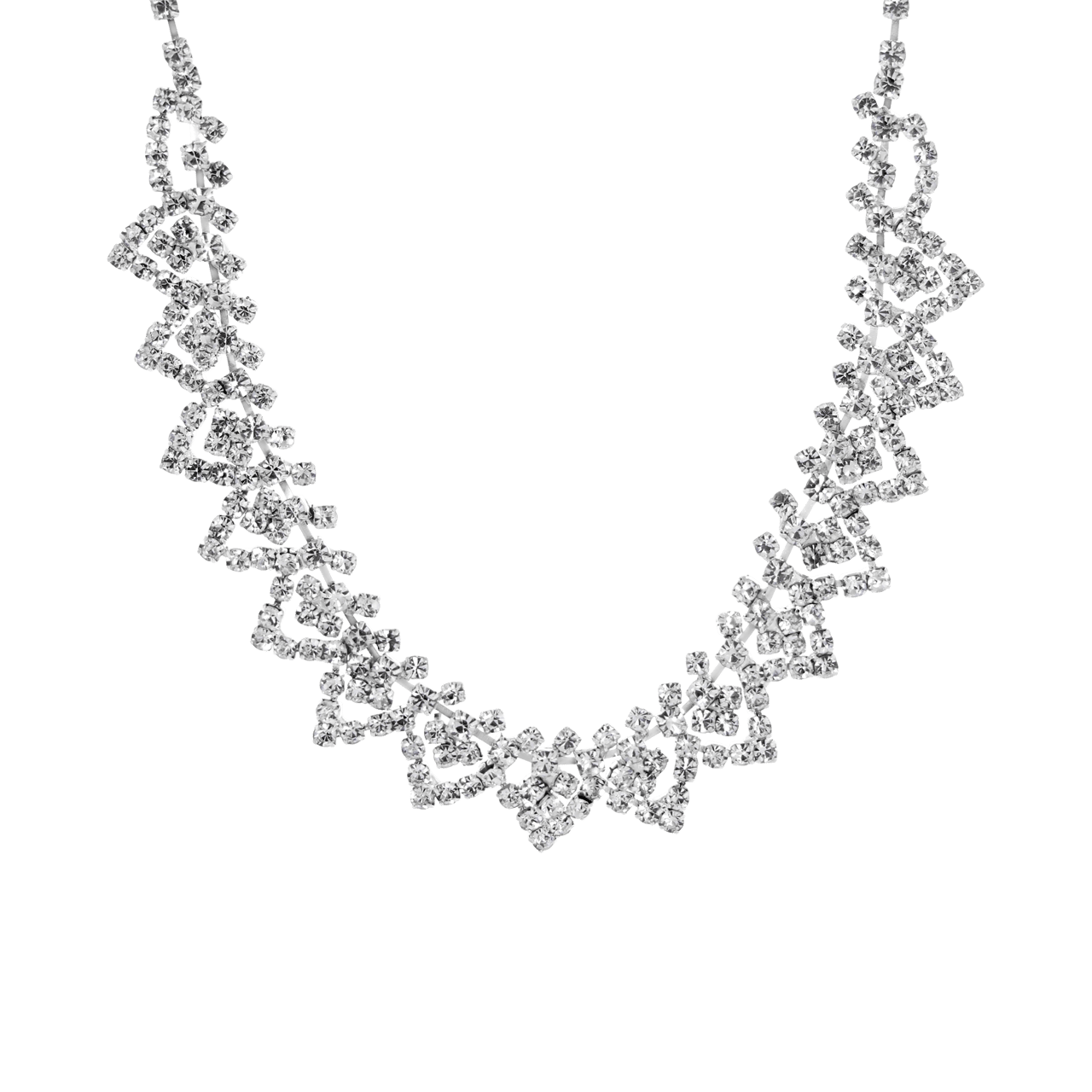 Zilverkleurige bijoux set met steentjes