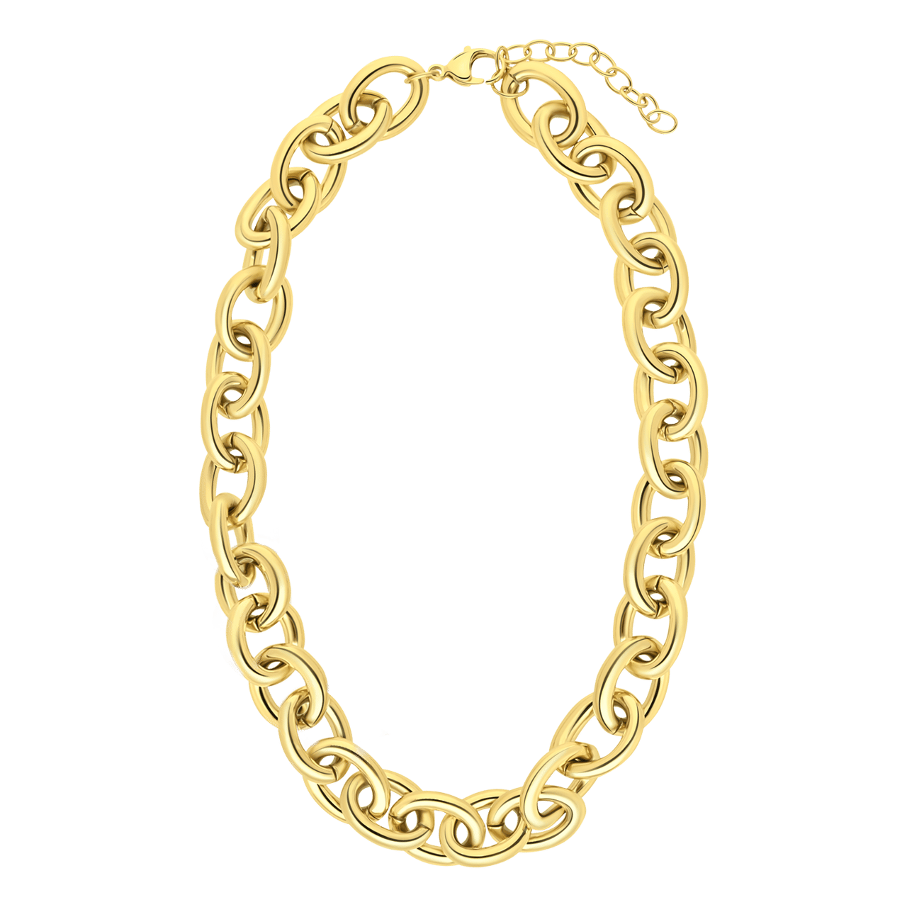 Gerecycled stalen 18 karaat goldplated ketting melina