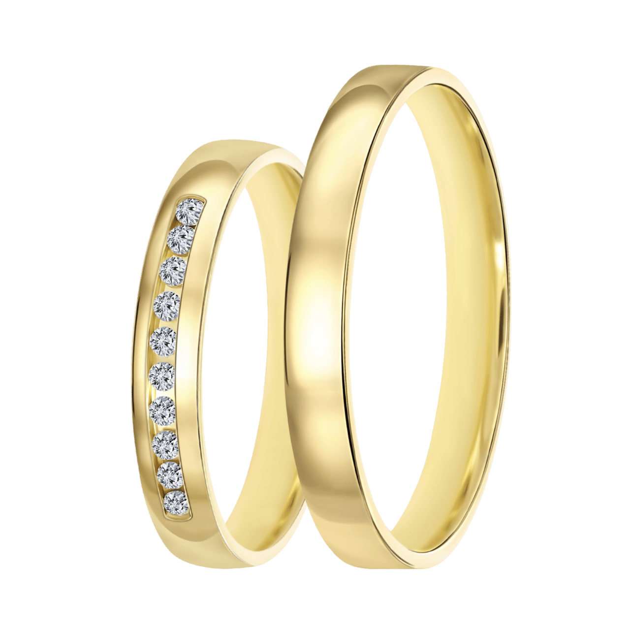 9K gele dames trouwring 3mm Alena TW 302