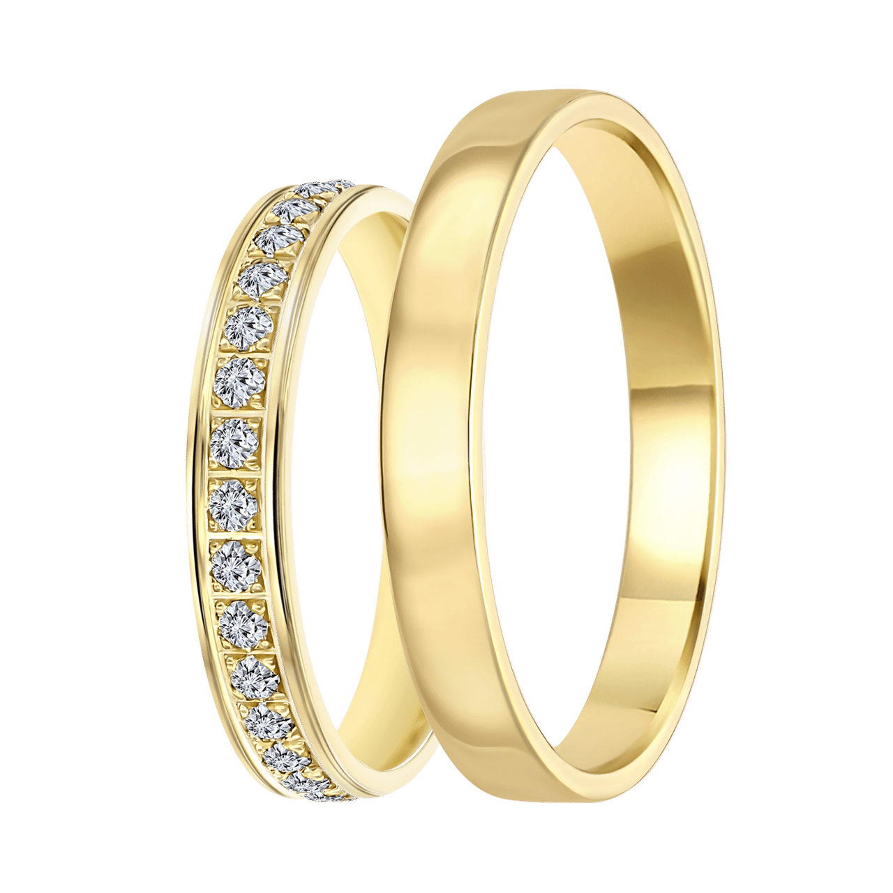Trauring für Herren, 375 Gelbgold, 3 mm, Dunya TW 303