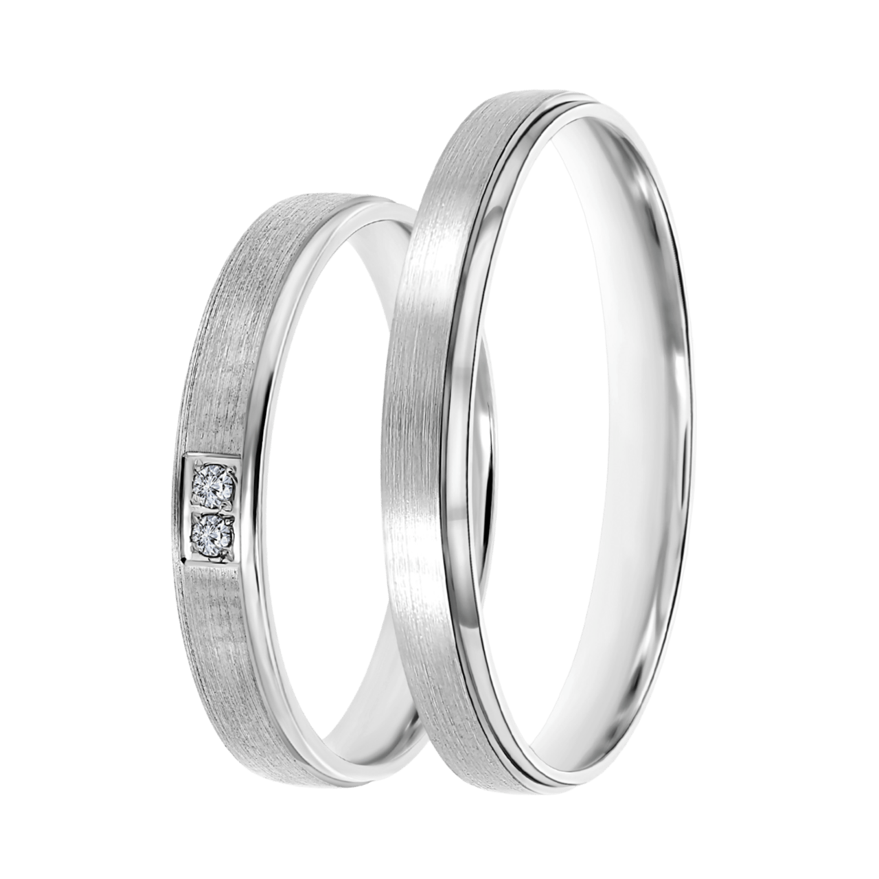 Trauring für Damen, 585 Weißgold, 3 mm, Elif TW 304