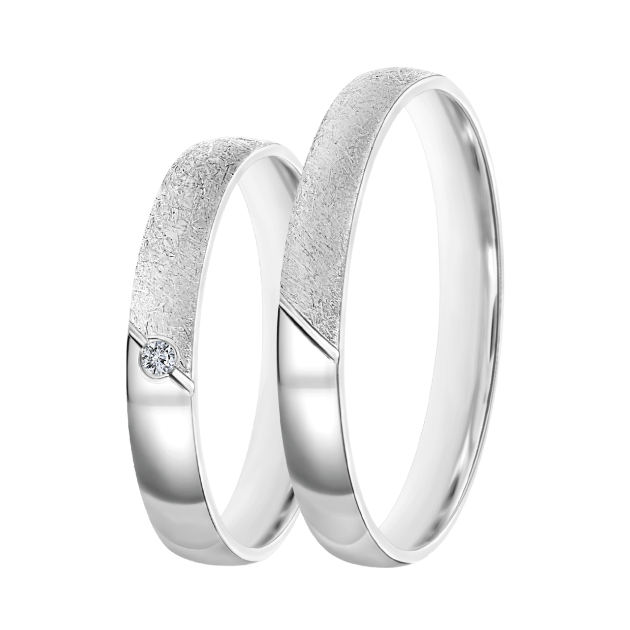 Trauring für Herren, 585 Weißgold, 3 mm, Ella TW 305