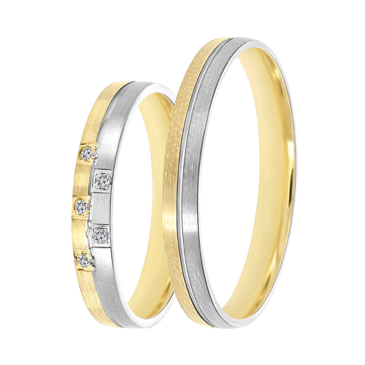 9K bicolor heren trouwring 3mm Lina TW 310