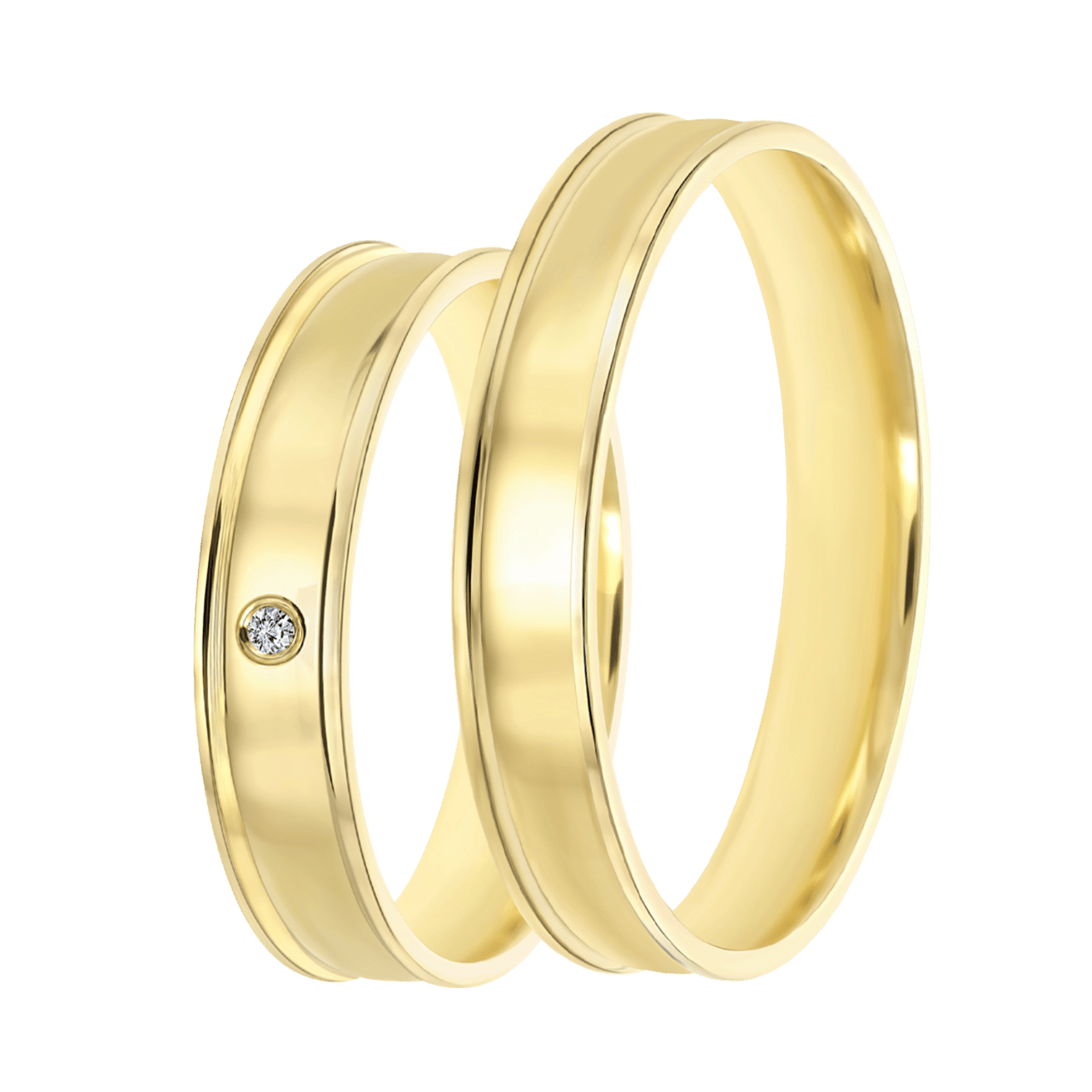 Trauring für Herren, 375 Gelbgold, 4 mm, Nisa TW 453