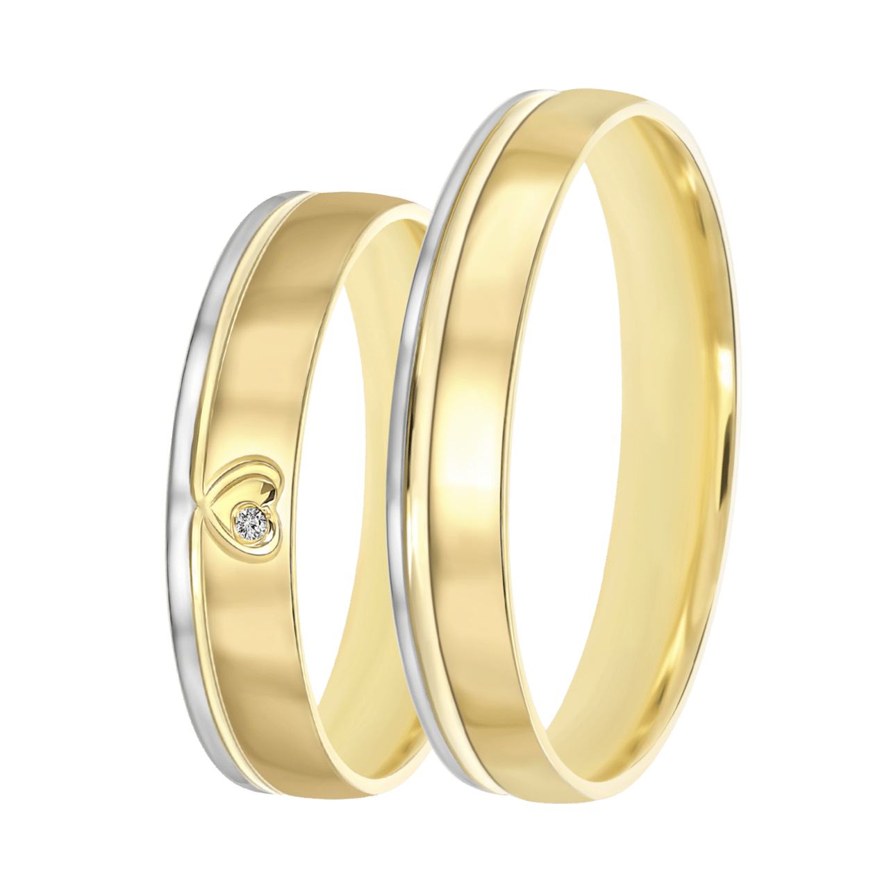 14K bicolor gouden dames trouwring 4mm Rosa TW 455