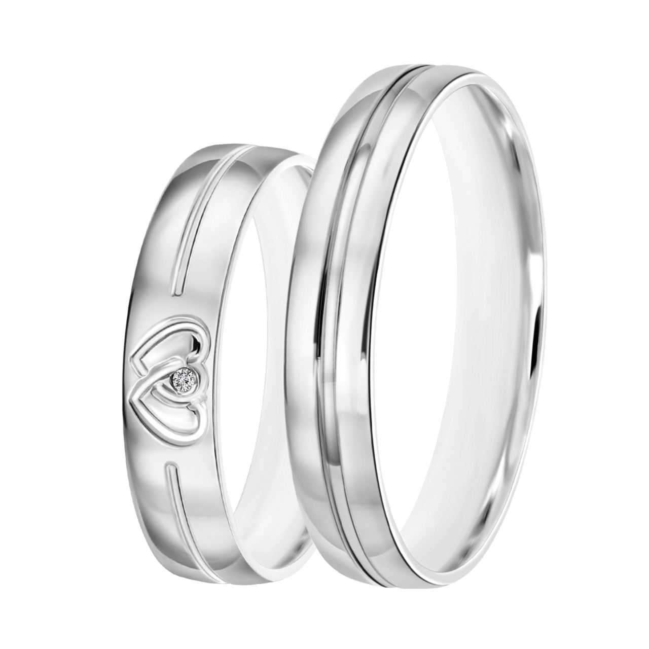 Trauring für Damen, 585 Weißgold, 4 mm, Sara TW 456