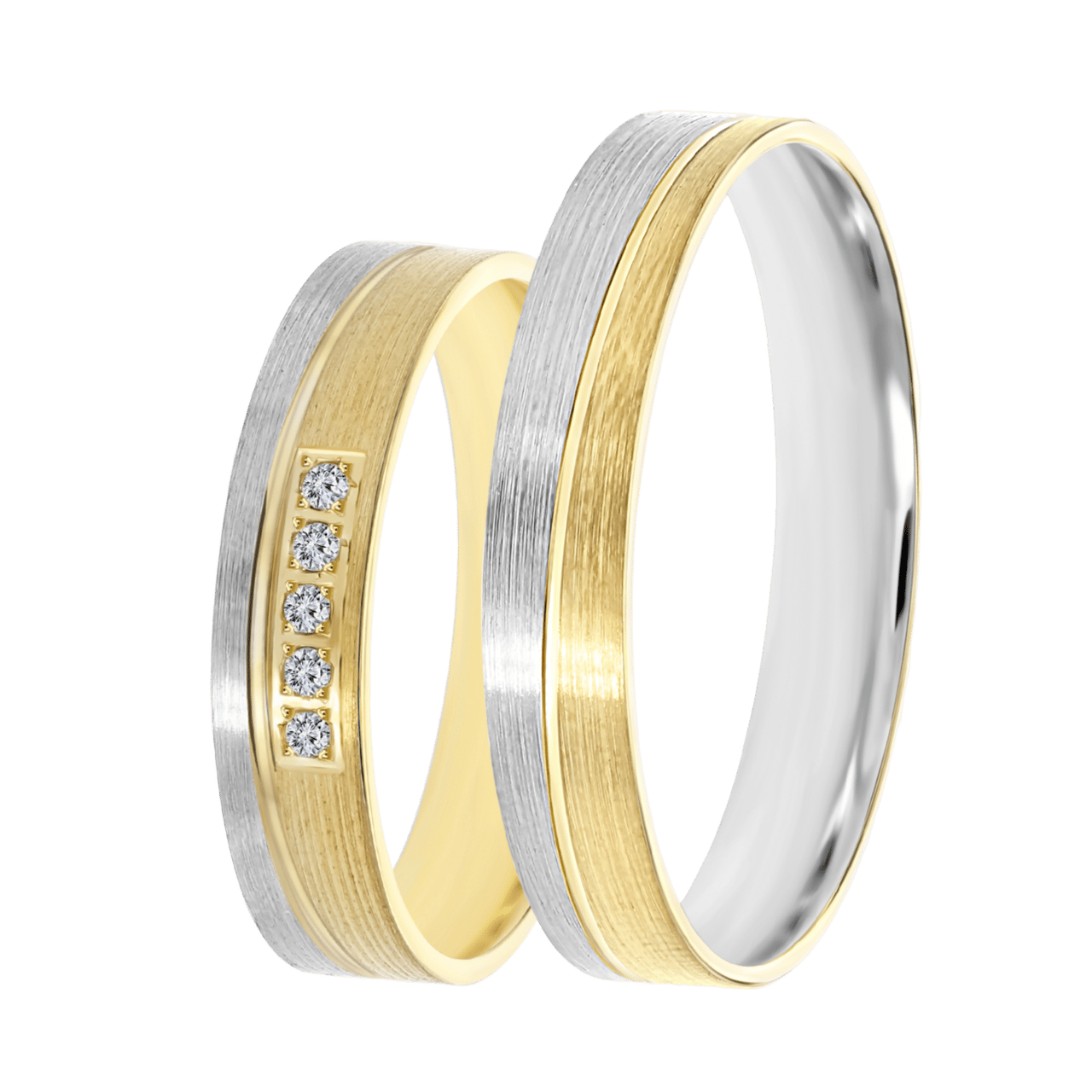 14K bicolor gouden dames trouwring 4mm Tess TW 458