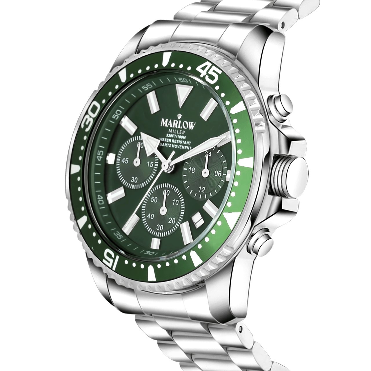 Marlow Miller Chronograf Armbanduhr, Edelstahlarmband