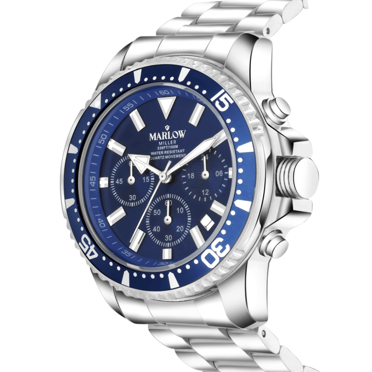 Marlow Miller chronograaf horloge stainless steel band