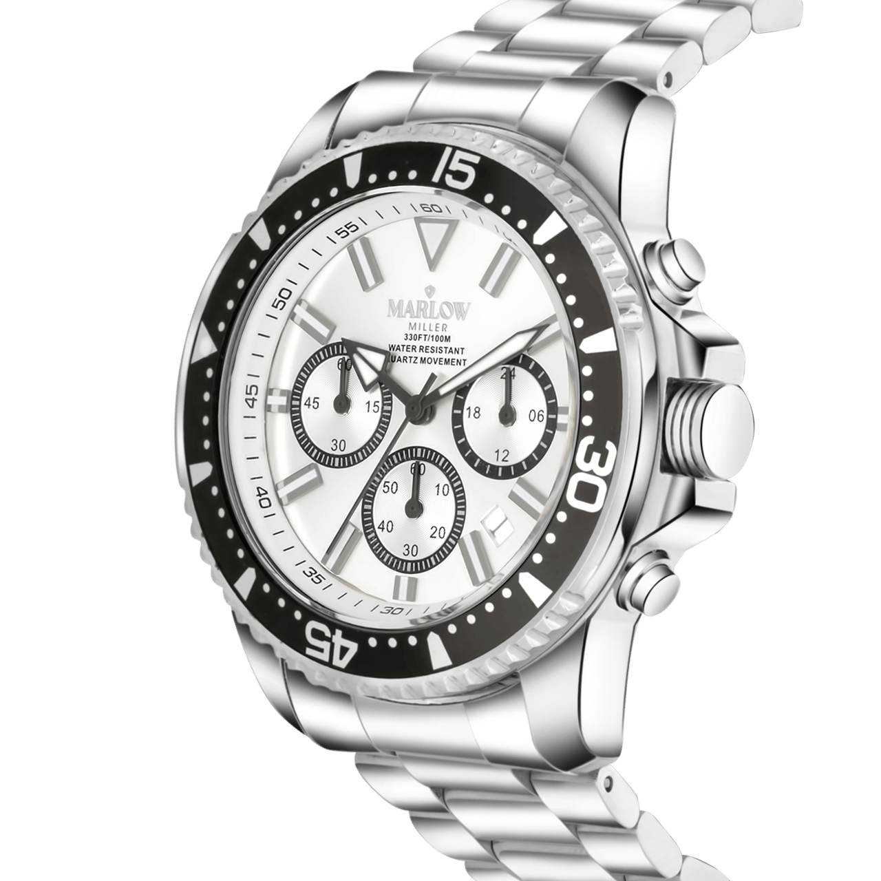 Marlow Miller chronograaf horloge stainless steel band