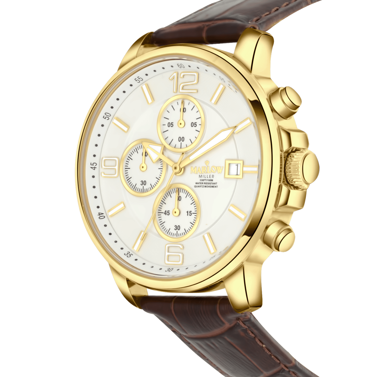 Marlow Miller Chronograf Armbanduhr mit Lederarmband