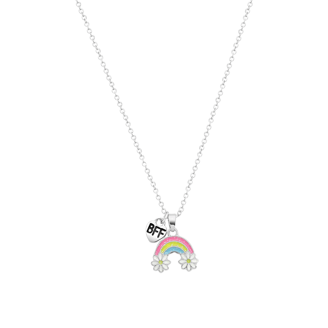 Bijoux zilverkleurige kinderketting set met hanger