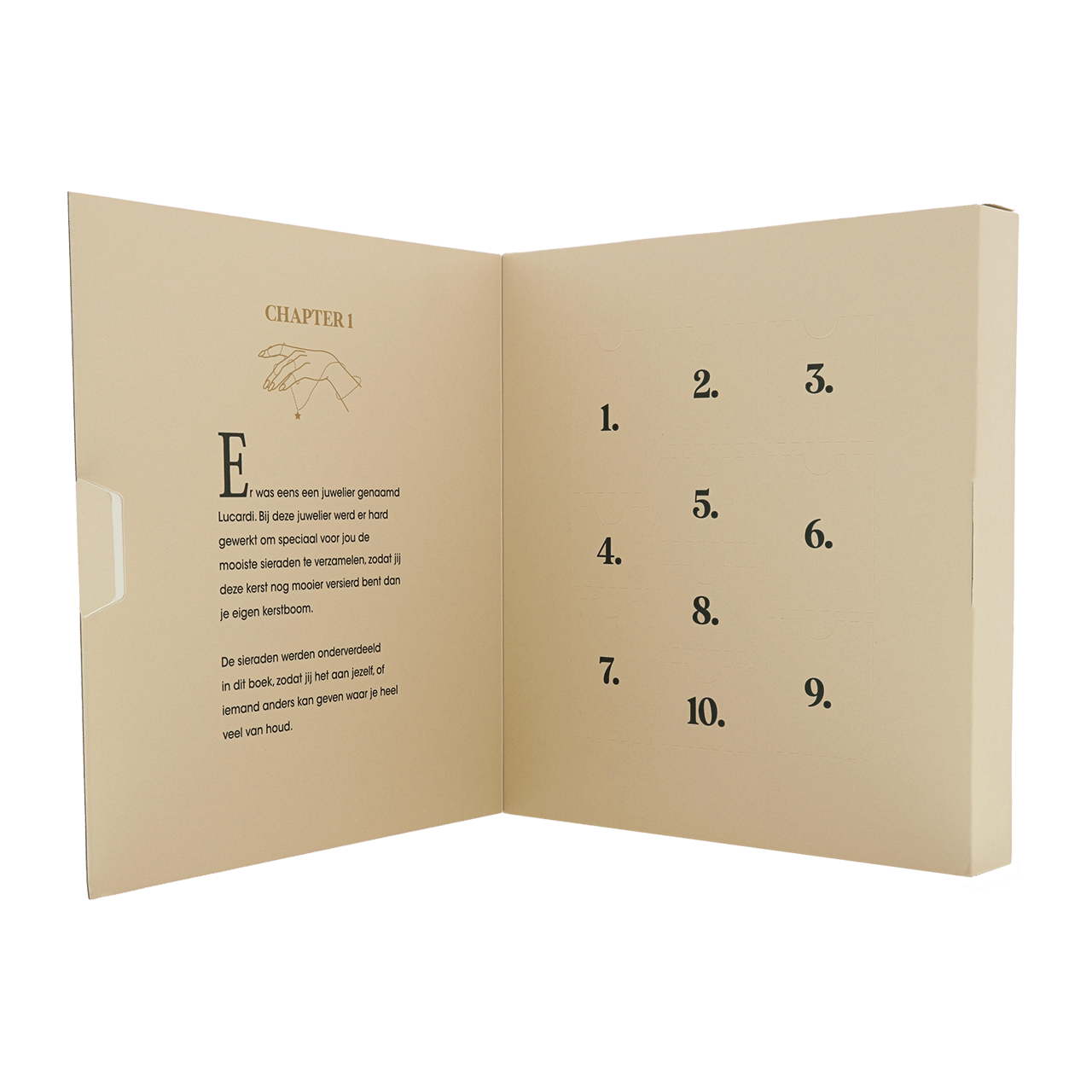 Adventkalender goudkleurig bijoux