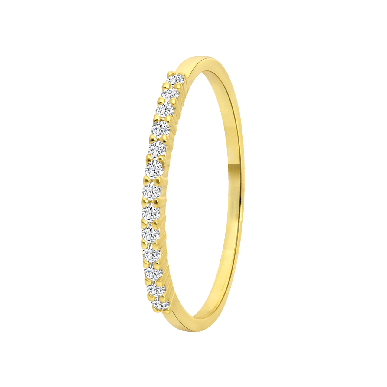 Zilveren goldplated ring met zirkonia voor dames
