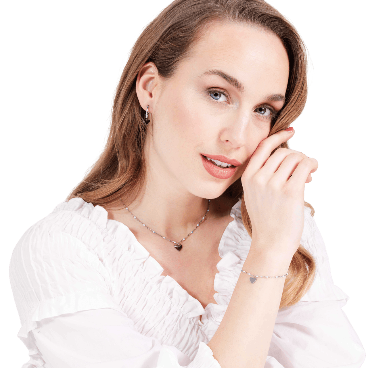 Stalen ketting met hanger hart