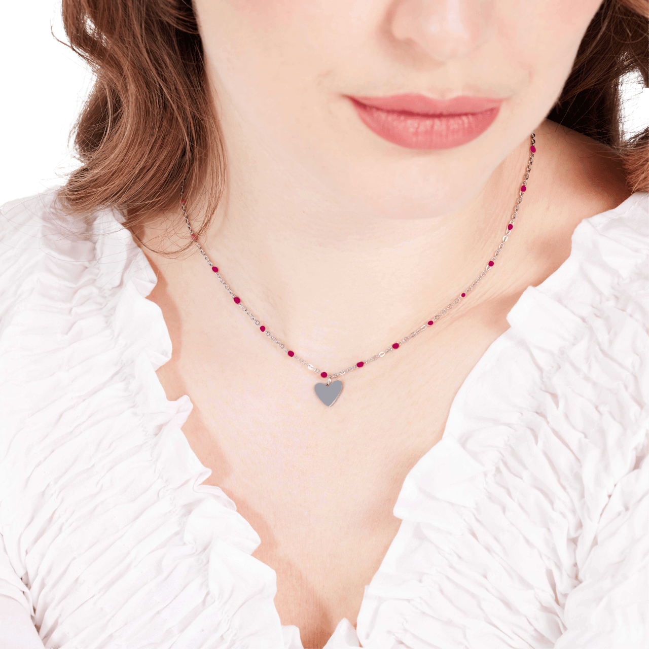Stainless steel ketting met hanger hart