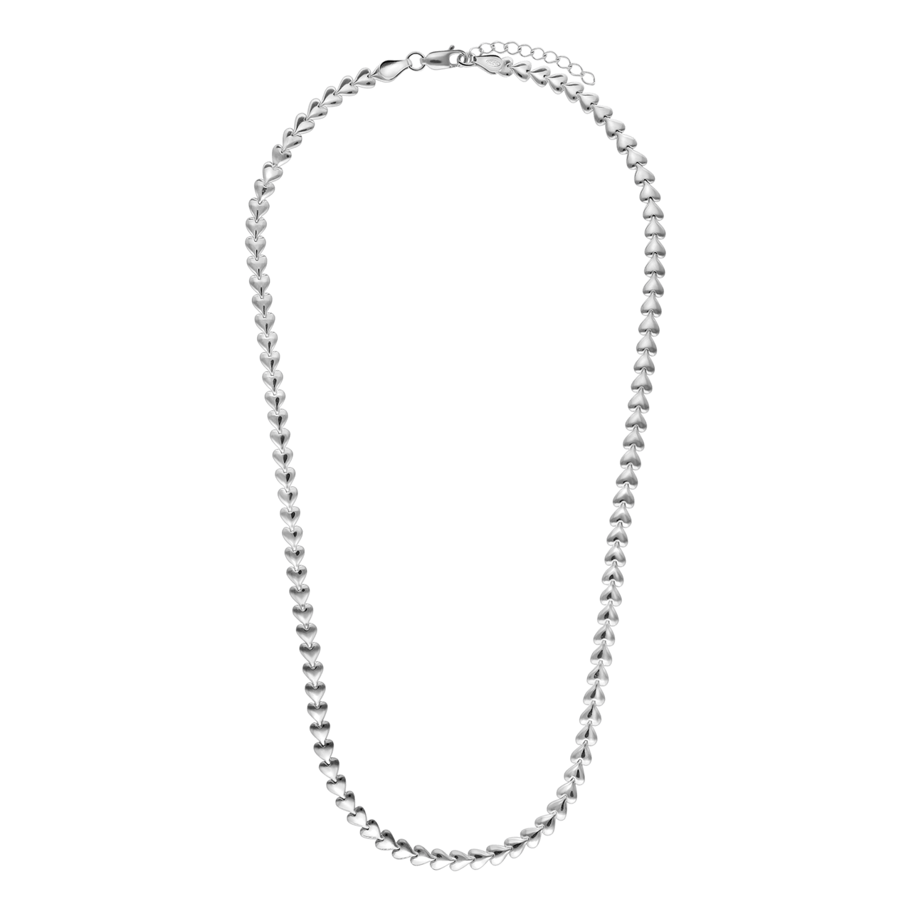 Halskette, 925 Silber, Herz-Kettenglieder