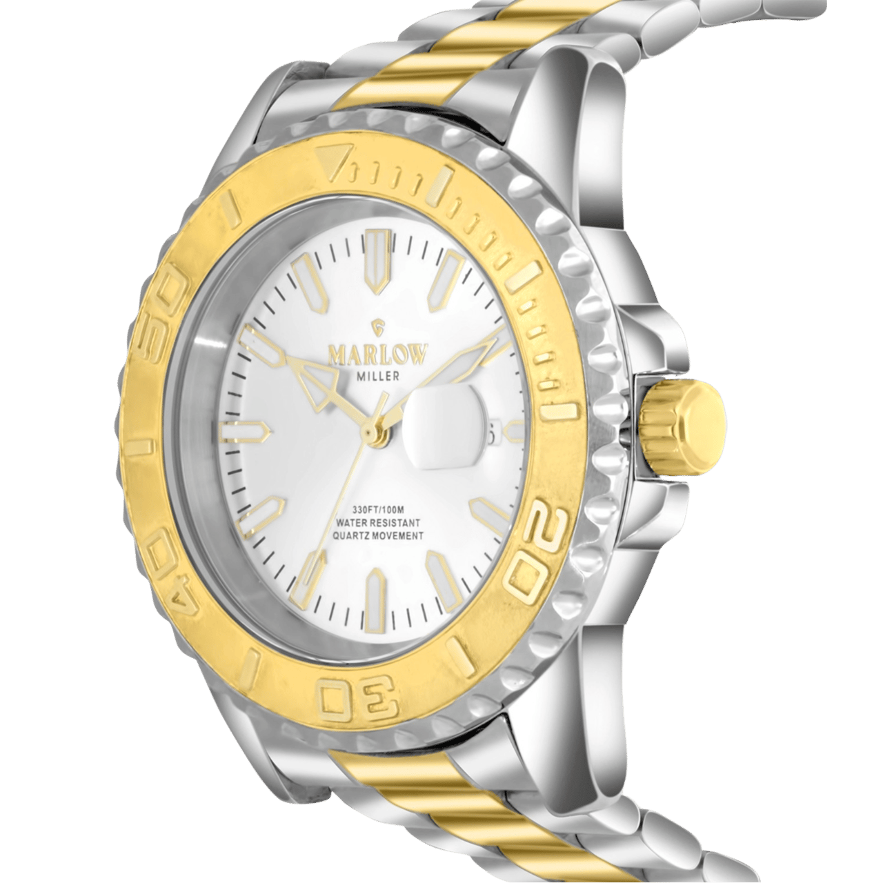 Marlow Miller Stainless steel Bicolor Herenhorloge Set met armband