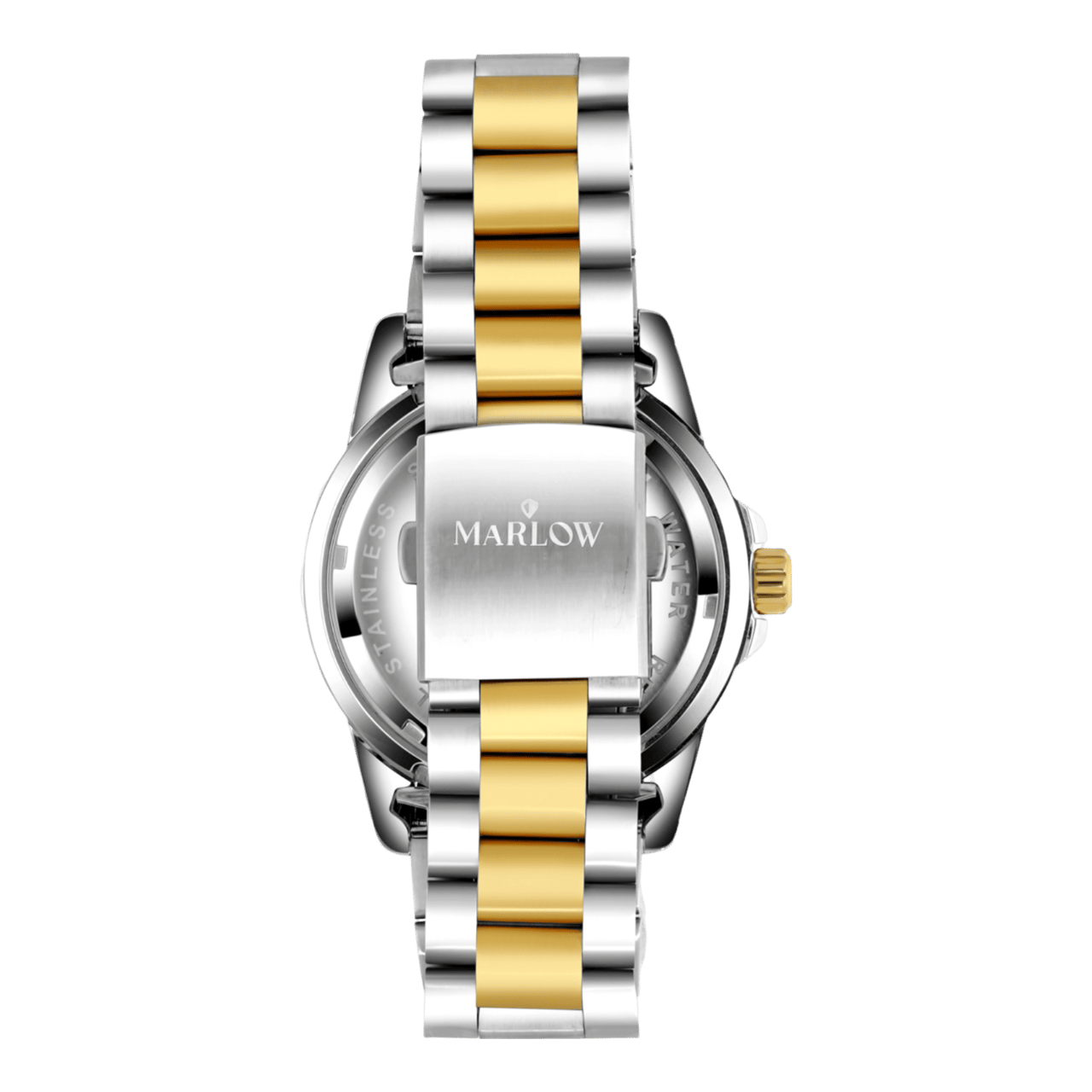 Marlow Miller Stalen Bicolor Herenhorloge Set met armband