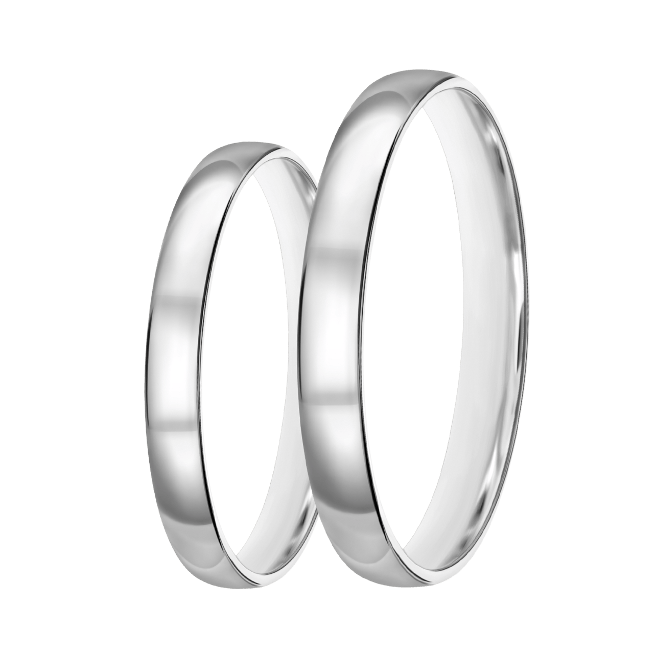 Trauring für Damen, 585 Weißgold, 3 mm, Esra TW 306