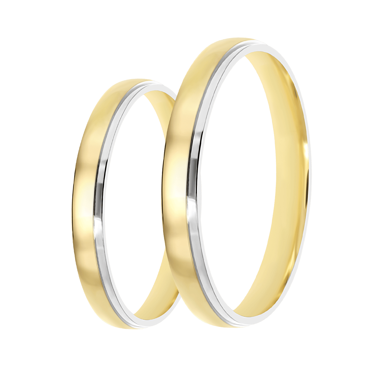 14K bicolor gouden dames trouwring 3mm Evy TW 307