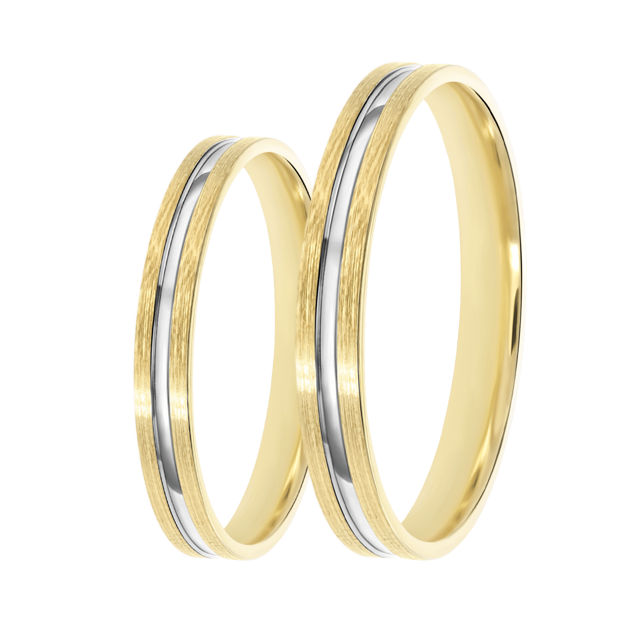 14K bicolor gouden dames trouwring 3mm Lara TW 308