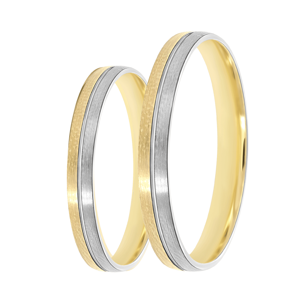 9K bicolor dames trouwring 3mm Lina TW 310