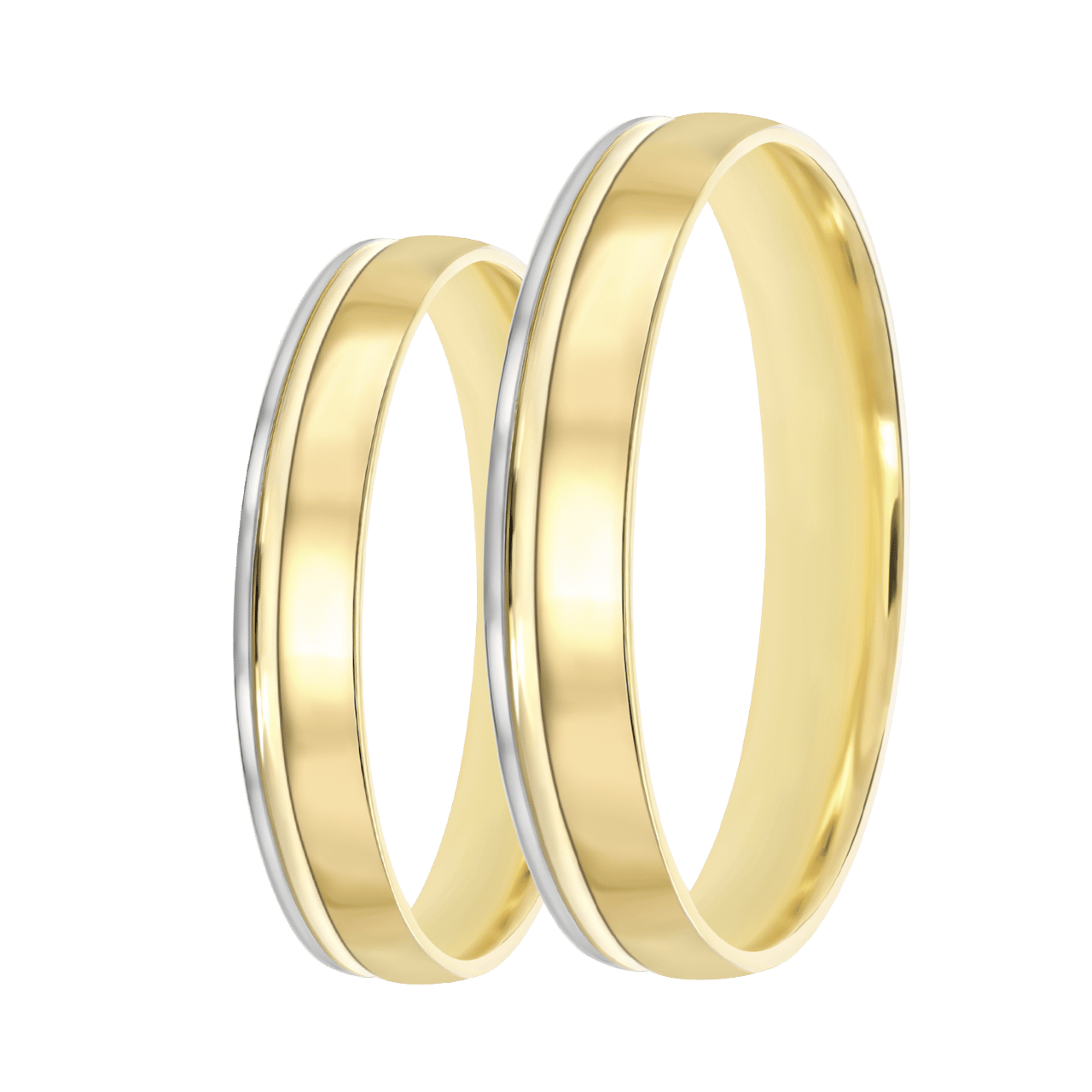 9K bicolor dames trouwring 4mm Rosa TW 455