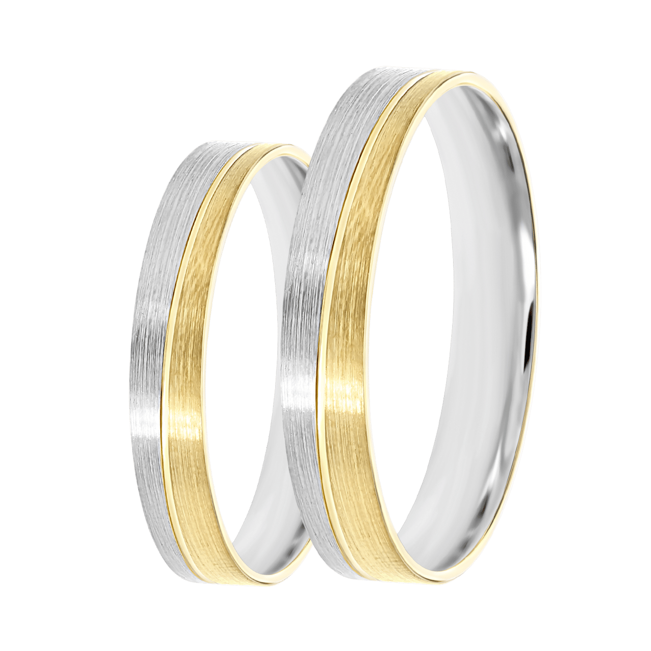 9K bicolor dames trouwring 4mm Tess TW 458