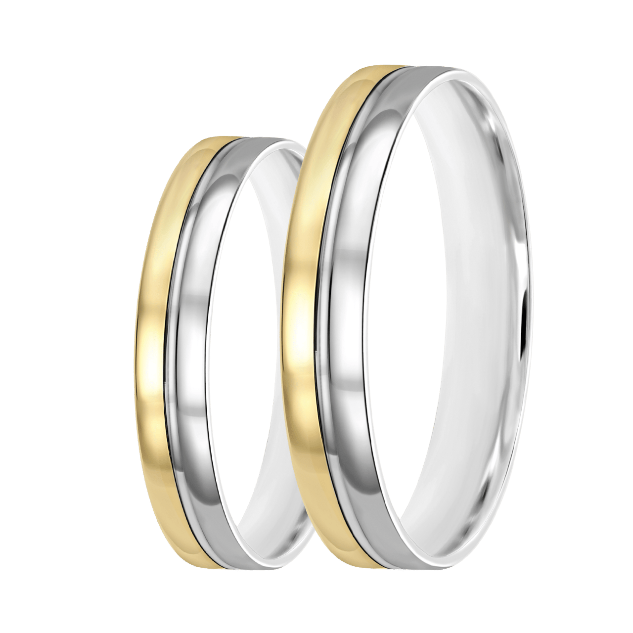 14K bicolor gouden dames trouwring 4mm Vera TW 459