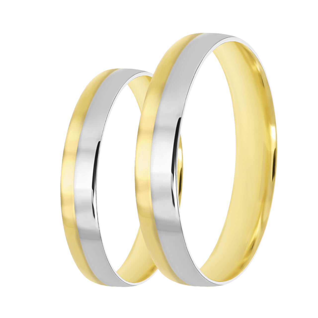 14K bicolor gouden dames trouwring 4mm Yara TW 460