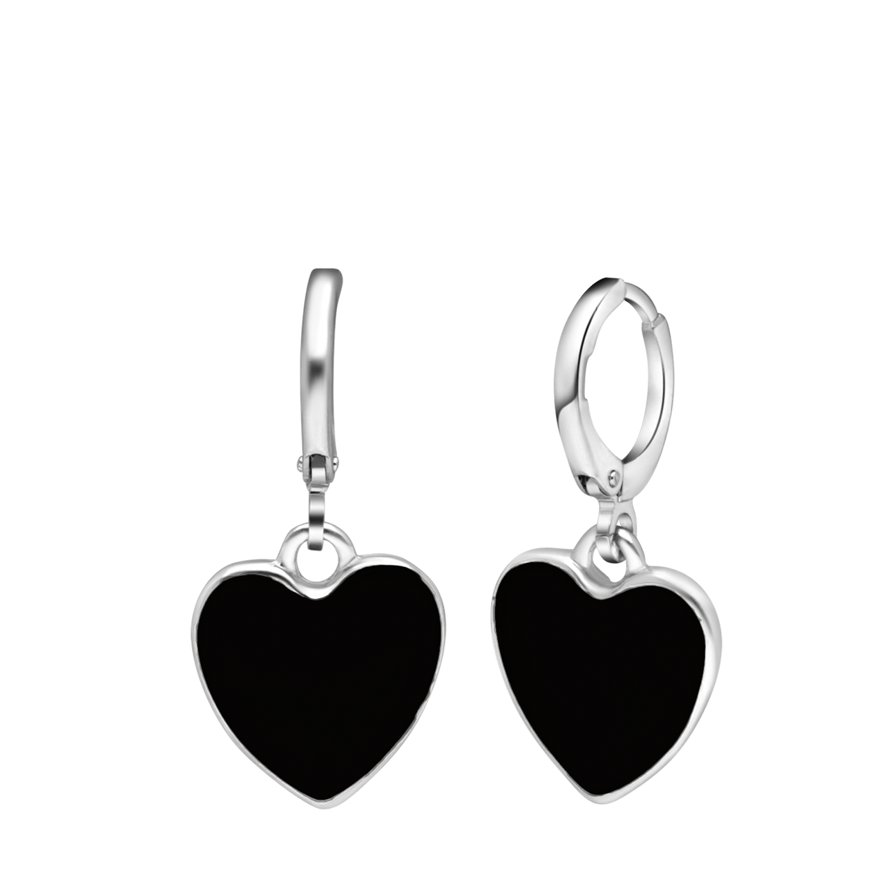 Zilverkleurige bijoux oorringen met yin yang