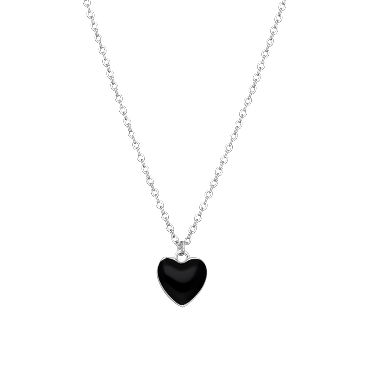 Bijoux zilverkleurige ketting met hanger hart voor dames