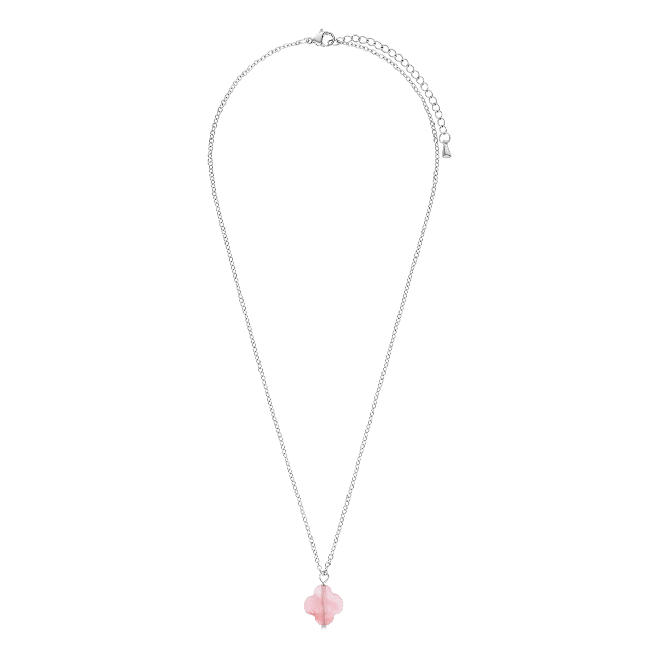 LuLu Jewels stainless steel ketting met rhodoniet voor dames