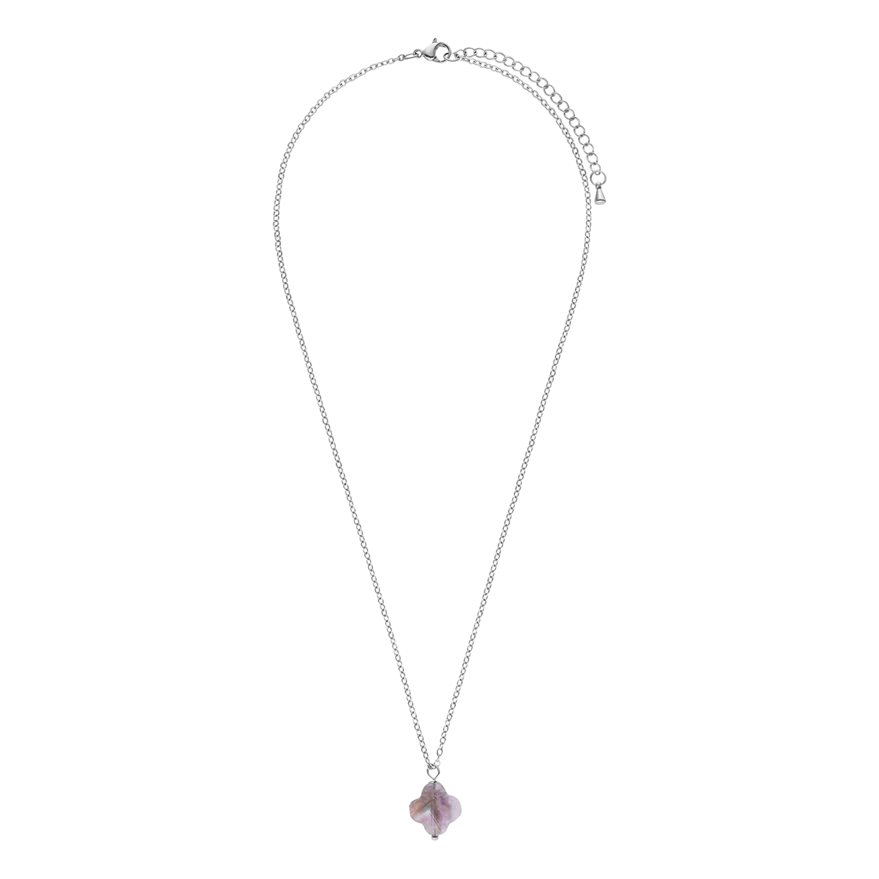 LuLu Jewels stalen ketting met amethist voor dames