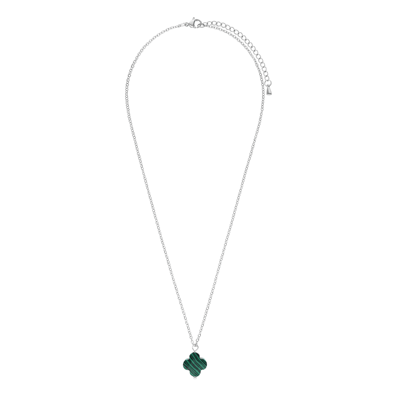 LuLu Jewels stainless steel ketting met malachiet voor dames