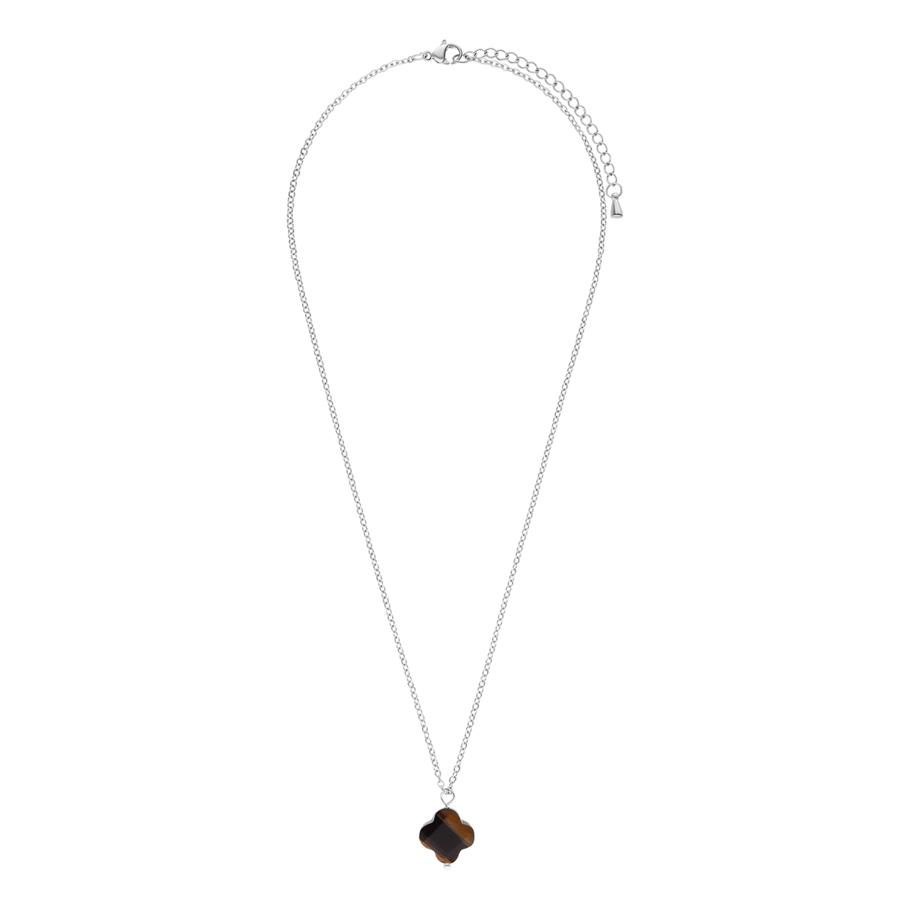 Halskette aus Edelstahl mit Tigeraugen-Anhänger