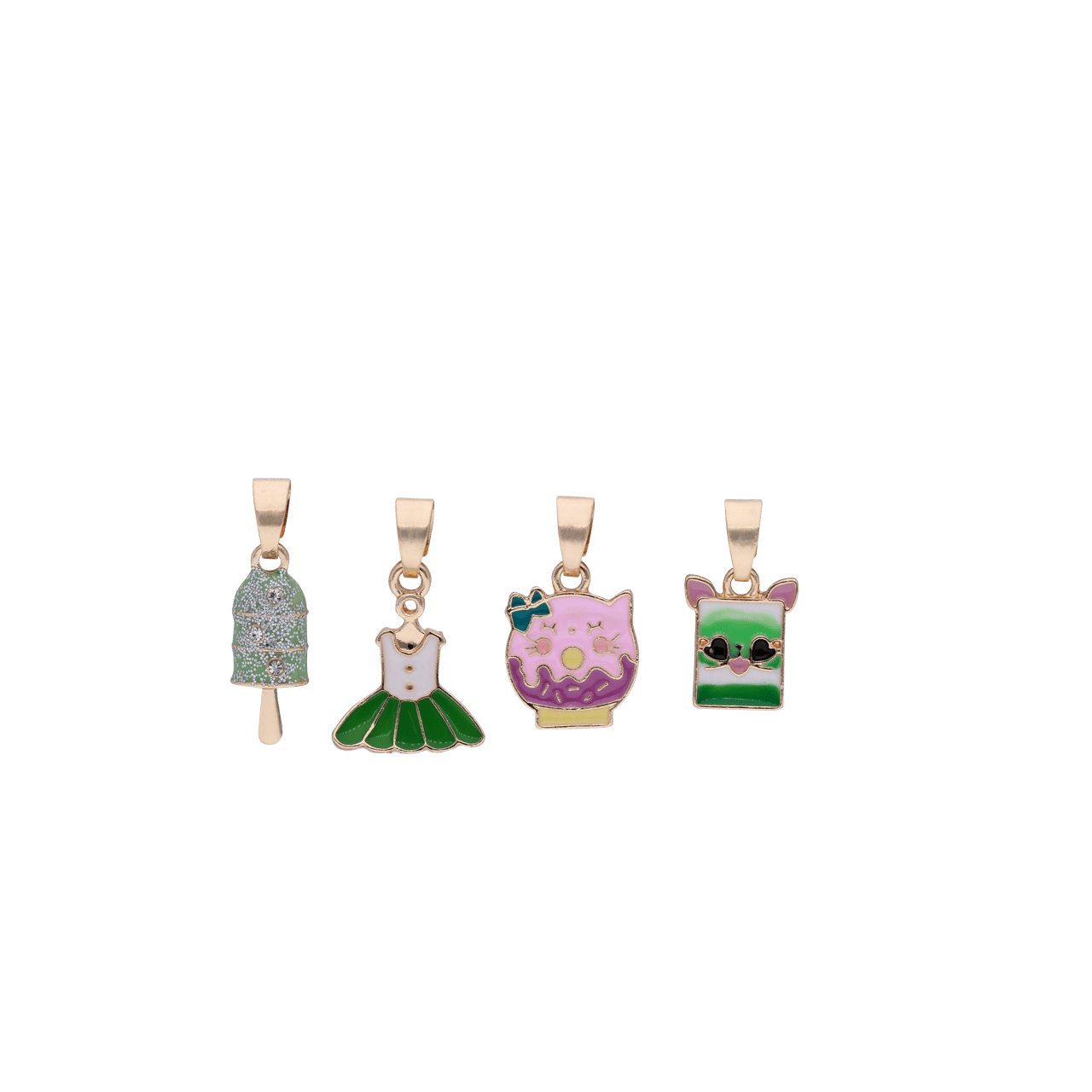 Goldfarbenes Bijoux-Set grün