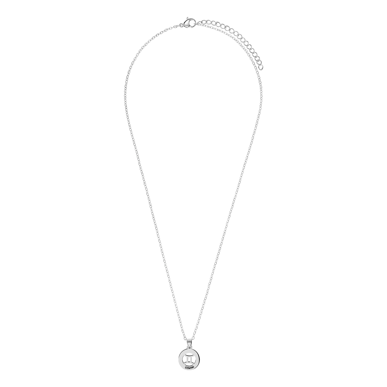 Stalen ketting met sterrenbeeld tweeling