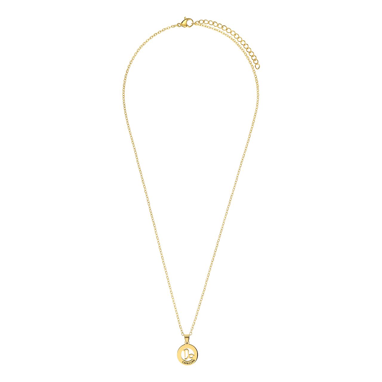 Stalen goldplated ketting met hanger sterrenbeeld Steenbok voor dames