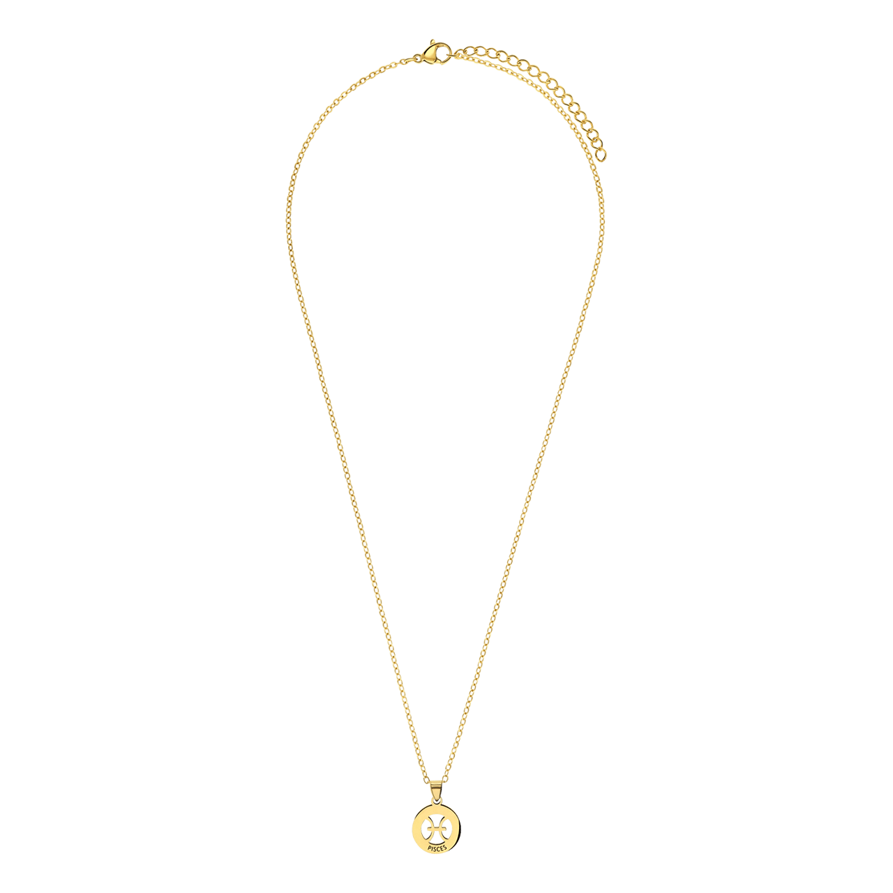 Stainless steel goldplated ketting met hanger sterrenbeeld Vissen voor dames