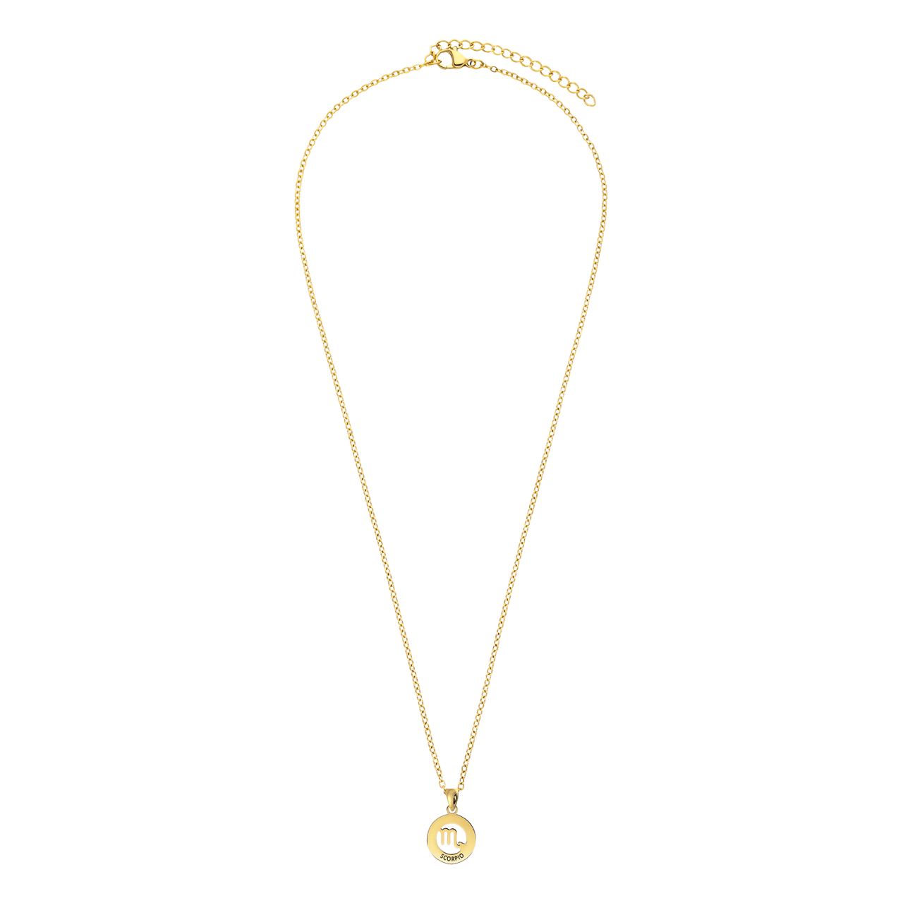 Stainless steel goldplated ketting met hanger sterrenbeeld Schorpioen voor dames