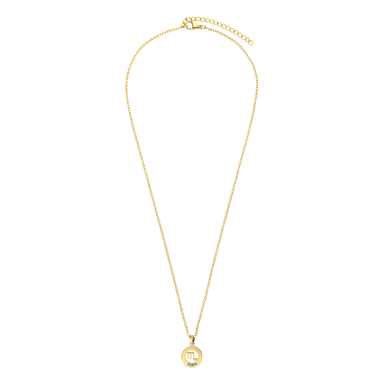 Stalen goldplated ketting met sterrenbeeld schorpioen