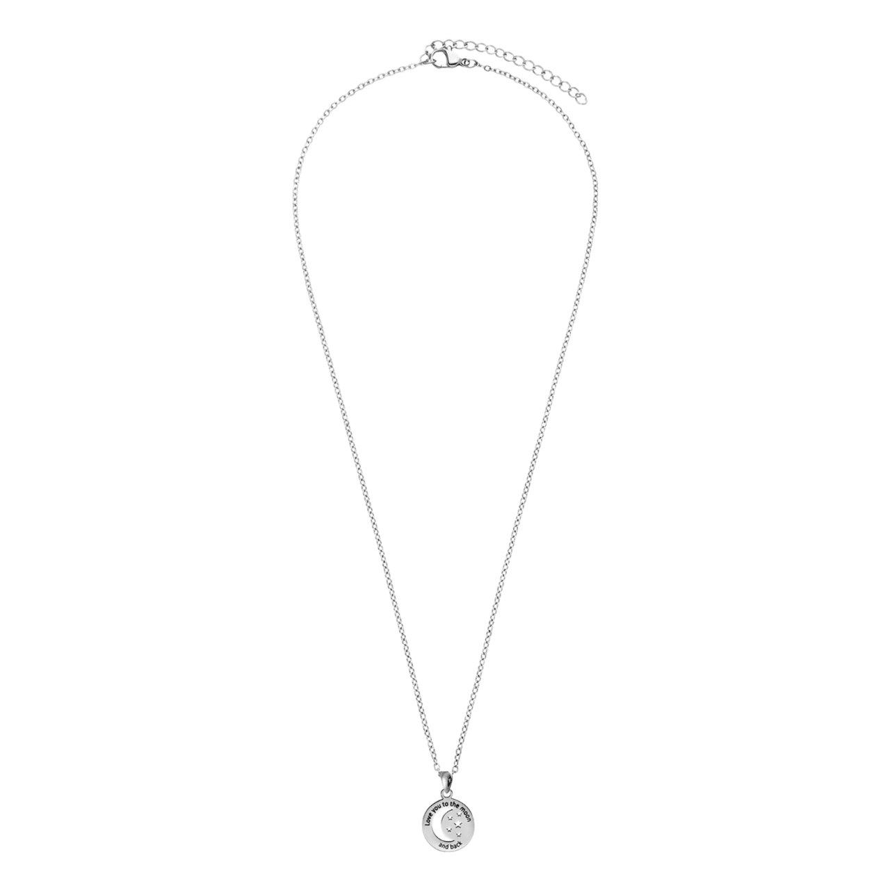 Stainless steel ketting met to the moon and back