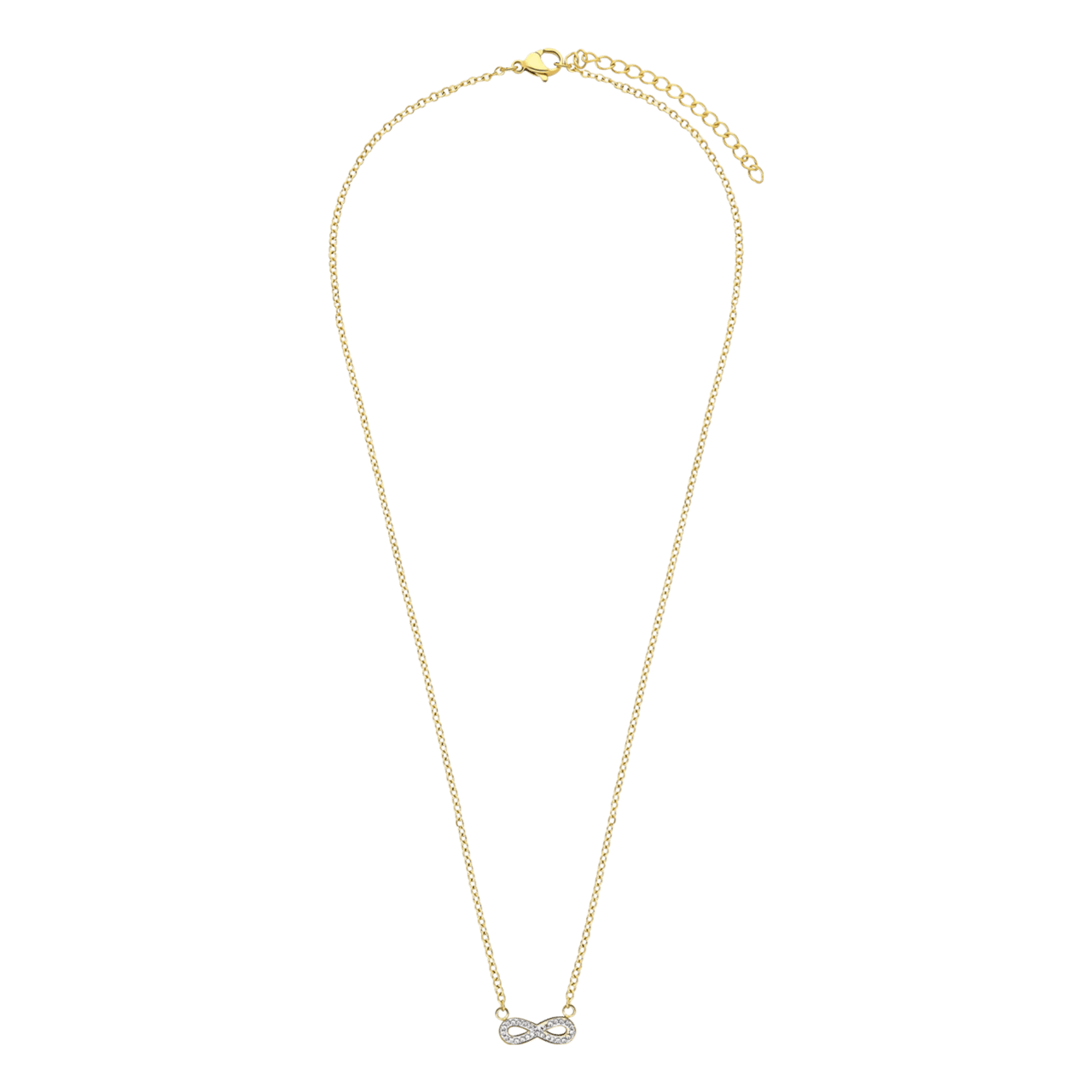 Stainless steel goldplated ketting met hanger met kristal voor dames