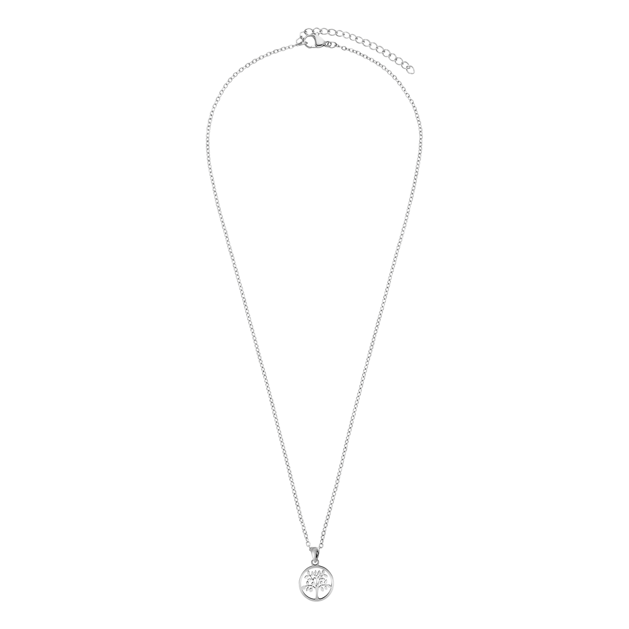 LivLiv stalen ketting met hanger levensboom voor dames