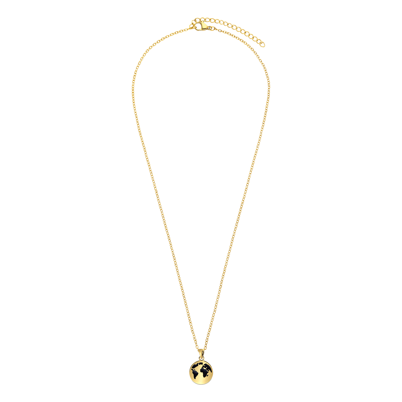 Vergoldetes Edelstahlcollier mit Globusanhänger