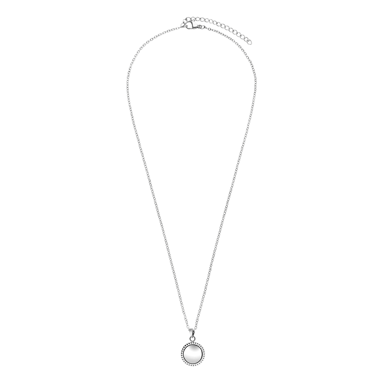 Stainless steel ketting met parelmoer