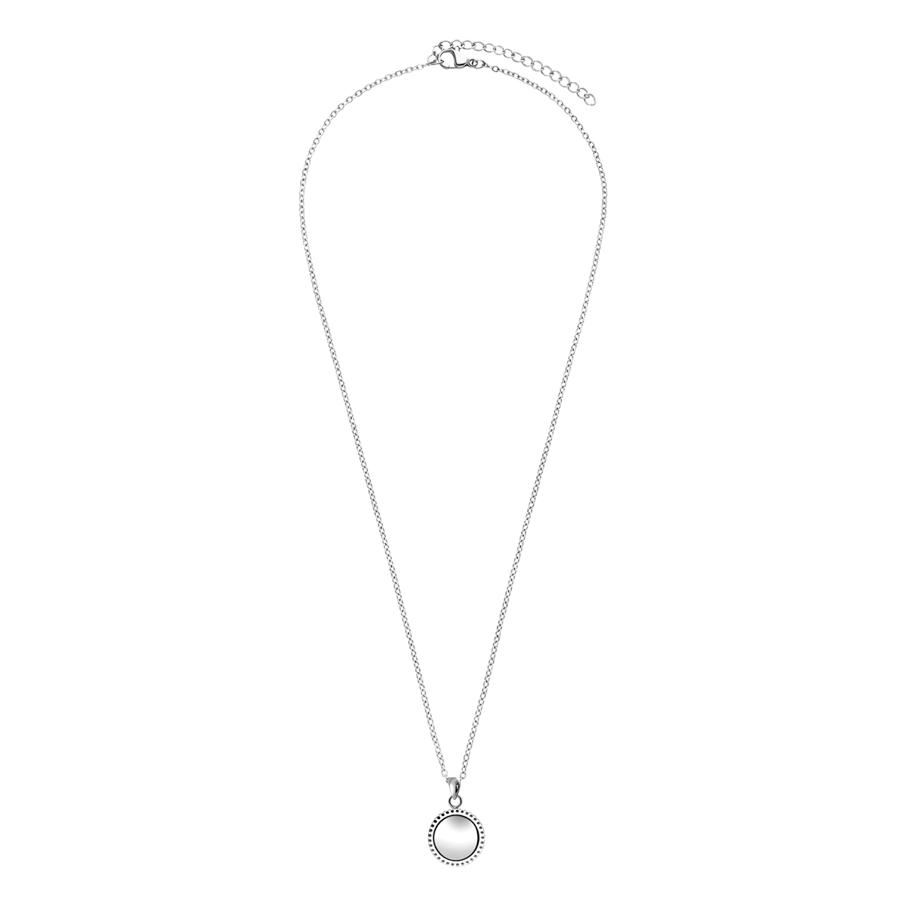 Stalen ketting met parelmoer